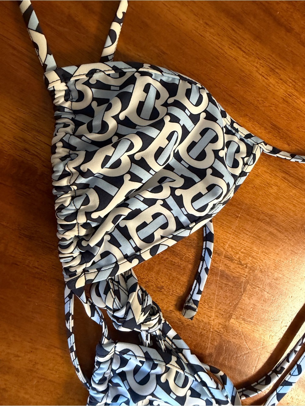 Burberry Triangle Bikini Top in Blue & White - Picture 2 of 5